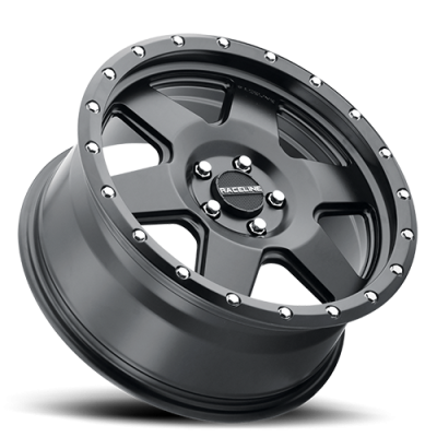 Aluminum Wheels 17x9 Boost 946B Satin Black 6 Spoke 0 Offset 5 on 139.7 Bolt Pattern 107.95 Bore Raceline