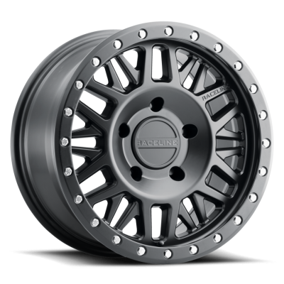 Aluminum Wheels 17x8.5 Ryno 951B Satin Black 0 Offset 5 on 150 Bolt Pattern 110.5 Bore Raceline