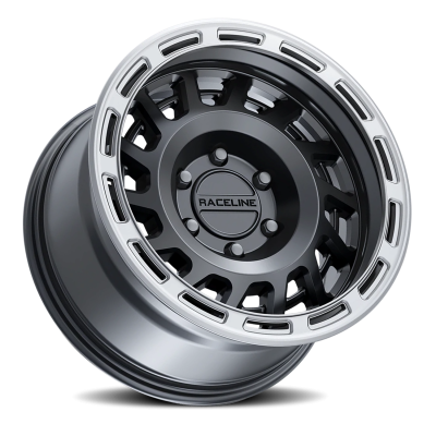 Aluminum Wheels 17x9 Halo 957BS Satin Black Silver Ring -12 Offset 5 on 127 Bolt Pattern 78.1 Bore Raceline