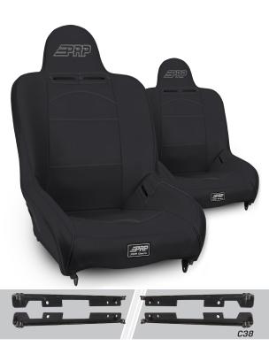 Premier High Back Suspension Seats Kit for Jeep Wrangler JK/JKU Pair Black PRP Seats