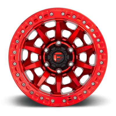 Aluminum Wheels 17X9 Covert Beadlock D113 5 On 127 Candy Red 71.5 Bore -15 Offset Multi Spoke Fuel Off Road Wheels