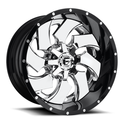Aluminum Wheels 20X10 Cleaver D240 6 On 135/6 On 139.7 Chrome/Gloss Black Lip 106.1 Bore -19 Offset 8 Spoke Fuel Off Road Wheels
