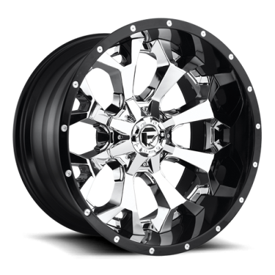 Aluminum Wheels 22X10 Assault D246 6 On 135/6 On 139.7 Chrome/Gloss Black Lip 106.1 Bore -13 Offset 8 Spoke Fuel Off Road Wheels