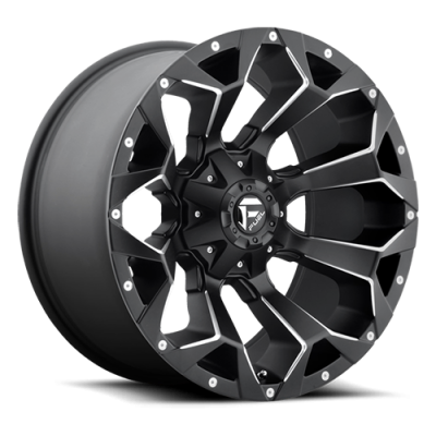 Aluminum Wheels 18X9 Assault D546 5 On 114.3/5 On 127 Matte Black/Milled 78.1 Bore 1 Offset 8 Spoke 45 Lbs Fuel Off Road Wheels