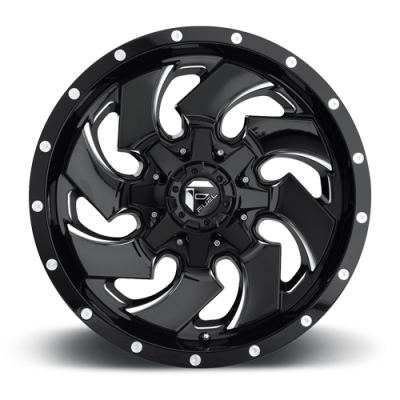 Aluminum Wheels 22X12 Cleaver D574 5 On 114.3/5 On 127 Gloss Black/Milled 78.1 Bore -44 Offset 8 Spoke Fuel Off Road Wheels