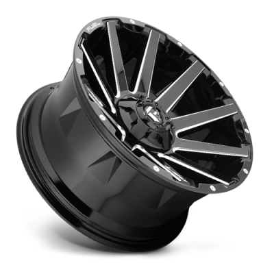 Aluminum Wheels 18X9 Contra D615 5 On 114.3/5 On 127 Gloss Black/Milled 78.1 Bore 1 Offset Multi Spoke Fuel Off Road Wheels