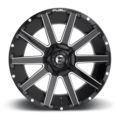 Aluminum Wheels 20X9 Contra D615 5 On 114.3/5 On 127 Gloss Black/Milled 78.1 Bore 1 Offset Multi Spoke Fuel Off Road Wheels