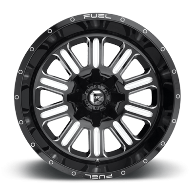 Aluminum Wheels 20X12 Hardline D620 5 On 114.3/5 On 127 Gloss Black/Milled 78.1 Bore -44 Offset Fuel Off Road Wheels