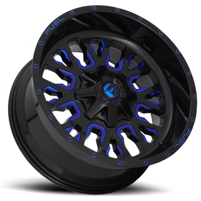Aluminum Wheels 20X12 Stroke D645 5 On 114.3/5 On 127 Gloss Blue/Milled 78.1 Bore -43 Offset Fuel Off Road Wheels
