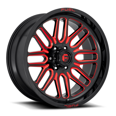 Aluminum Wheels 22X10 Ignite D663 5 On 127 Gloss Black Red Tinted Clear 78.1 Bore -18 Offset Fuel Off Road Wheels
