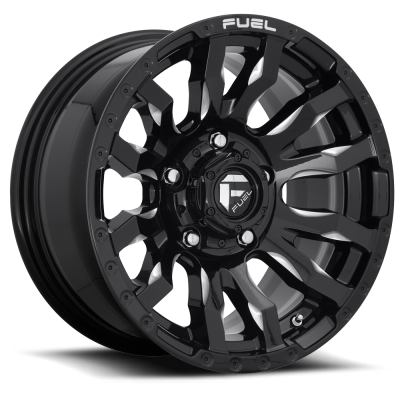 Aluminum Wheels 22X12 Blitz D673 5 On 127 Gloss Black Milled 71.5 Bore -44 Offset Multi Spoke Fuel Off Road Wheels