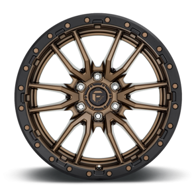 Aluminum Wheels 22X10 Rebel D681 6 On 135 Matte Bronze Black Bead Ring 87.1 Bore -13 Offset Fuel Off Road Wheels