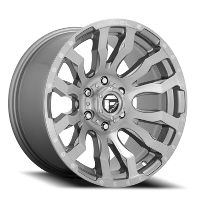 Aluminum Wheels 20X10 Blitz D693 5 On 127 Brushed Gunmetal Gray Tinted Clear 71.5 Bore -18 Offset Multi Spoke Fuel Off Road Wheels