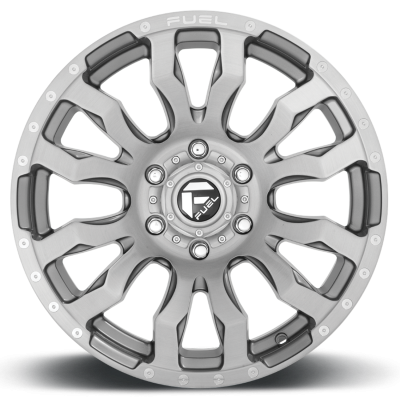 Aluminum Wheels 20X10 Blitz D693 5 On 127 Brushed Gunmetal Gray Tinted Clear 71.5 Bore -18 Offset Multi Spoke Fuel Off Road Wheels