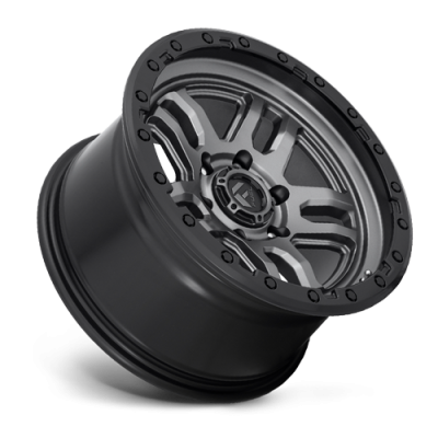 Aluminum Wheels 18X9 AMMO D701 5 On 127 Matte Gunmetal Gray W/Black Bead Ring 71.5 Bore 1 Offset 5 Spoke Fuel Off Road Wheels