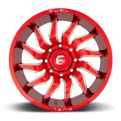 Aluminum Wheels 22X10 Saber D745 5 On 127 Candy Red Milled 71.5 Bore -18 Offset Fuel Off Road Wheels