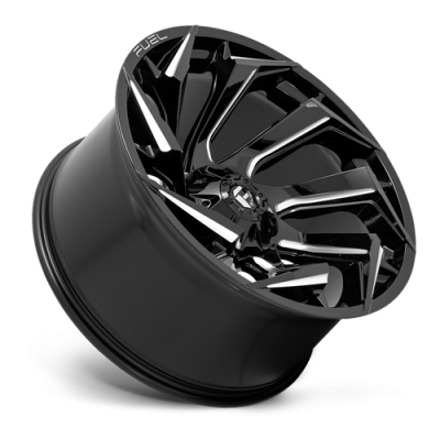 Aluminum Wheels 22X12 Reaction D753 5 On 114.3/5 On 127 Gloss Black/Milled 78 Bore -44 Offset Fuel Off Road Wheels