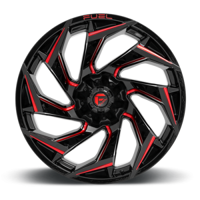 Aluminum Wheels 18X9 Reaction D755 5 On 114.3/5 On 127 Gloss Black Milled Red Tint 78.1 Bore 1 Offset Fuel Off Road Wheels