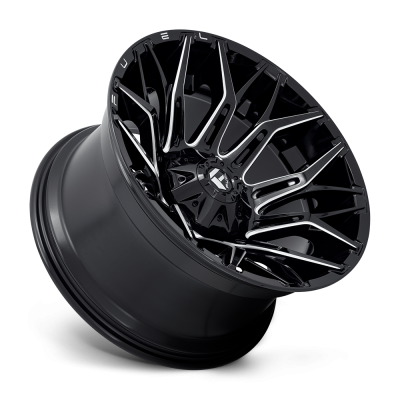 Aluminum Wheels 22X12 Twitch D769 5 On 114.3/5 On 127 Gloss Black/Milled 78 Bore -44 Offset Fuel Off Road Wheels