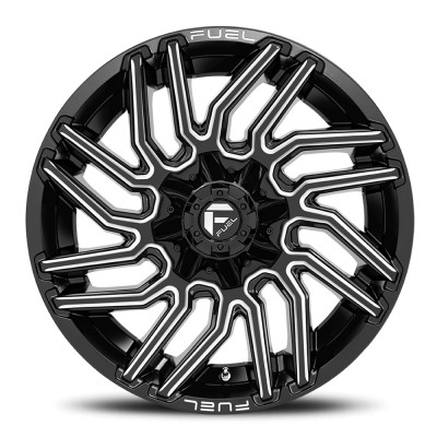 Aluminum Wheels 22X10 Typhoon D773 5 On 114.3/5 On 127 Gloss Black/Milled 78 Bore -18 Offset Fuel Off Road Wheels