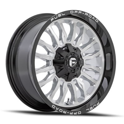 Aluminum Wheels 20X10 Arc D798 5 On 127/5 On 139.7 Silver/Brushed Face-Milled Black Lip 87.1 Bore -18 Offset Fuel Off Road Wheels