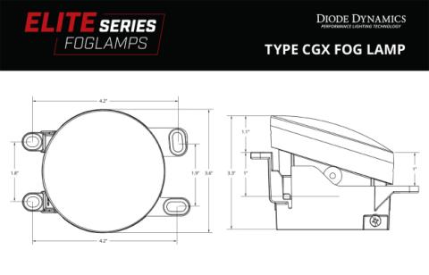 Elite Series Type CGX Fog Lamps, Yellow Pair Diode Dynamics