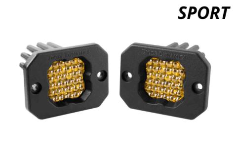 Stage Series C1 LED Pod Sport Yellow Flood Flush ABL Pair Diode Dynamics