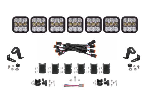 SS5 Sport Universal CrossLink 7-Pod Lightbar White Combo Diode Dynamics