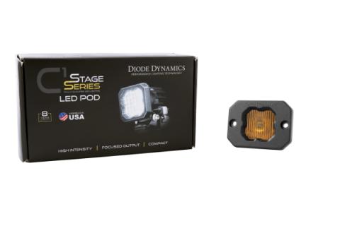 Stage Series C1 LED Pod Yellow SAE Fog Flush ABL Each Diode Dynamics