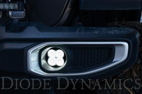 SS3 LED Fog Light Kit for 2020-2021 Jeep Gladiator White SAE Fog Max w/ Backlight Type MR Bracket Kit Diode Dynamics
