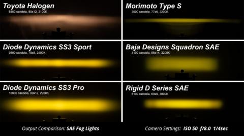 SS3 Pro Type Ram Horiz Kit ABL White SAE Fog Diode Dynamics