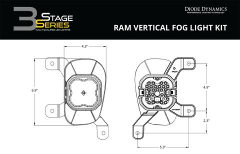 SS3 Pro Type Ram Vert Kit ABL Yellow SAE Fog Diode Dynamics