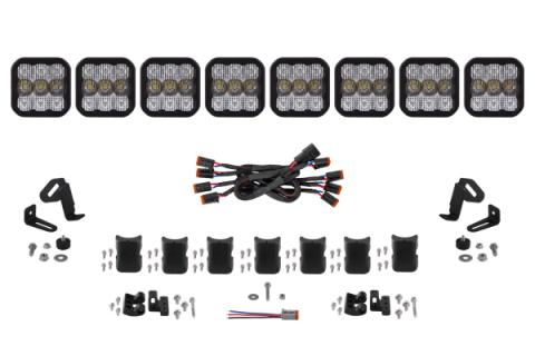 SS5 Pro Universal CrossLink 8-Pod Lightbar White Combo Diode Dynamics