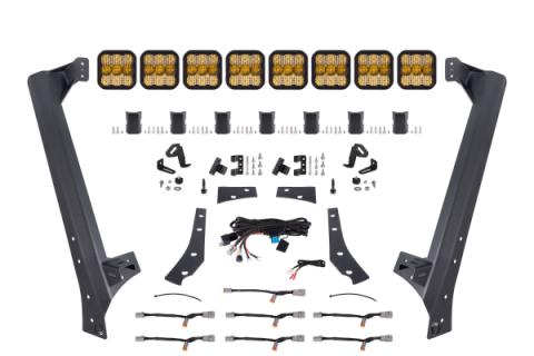 Jeep JK SS5 Pro CrossLink Windshield Yellow Combo Lightbar Kit Diode Dynamics
