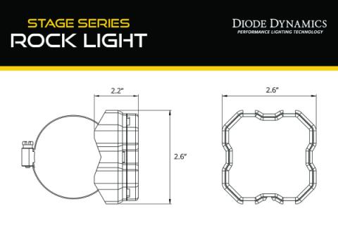 Stage Series Rock Light Tube Mount Adapter Kit (one) Diode Dynamics