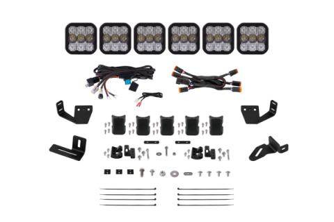 SS5 6-Pod CrossLink Mounting Kit for Prinsu/Sherpa Roof Racks, Pro White Combo Diode Dynamics