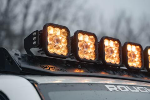 SS5 7-Pod CrossLink Mounting Kit for Prinsu/Sherpa Roof Racks, Pro Yellow Combo Diode Dynamics