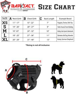 BarKtact Tactical Dog Vest Harness Large Black/Black