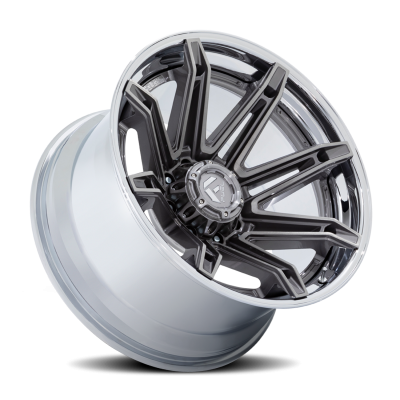 Aluminum Wheels 22X12 Brawl FC401AP 6 On 135 Platinum Silver Chrome Lip 87.1 Bore -44 Offset Fuel Off Road Wheels