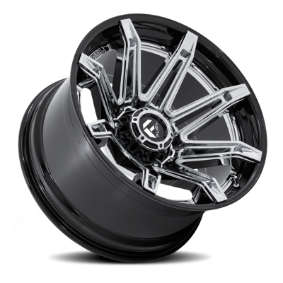 Aluminum Wheels 24X12 Brawl FC401PB 6 On 139.7 Chrome/Gloss Black Lip 106.1 Bore -44 Offset Fuel Off Road Wheels
