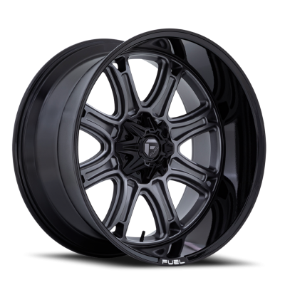 Aluminum Wheels 22X10 Darkstar FC853AB 5 On 114.3/5 On 127 Matte Gunmetal Gray/Black Lip 78.1 Bore 10 Offset Fuel Off Road Wheels