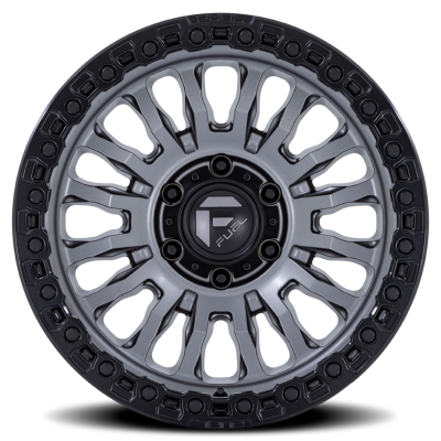 Aluminum Wheels 20X9 Rincon SBL FC857AB 5 On 127 Matte Gunmetal Gray Matte Black Lip 71.5 Bore 1 Offset Fuel Off Road Wheels