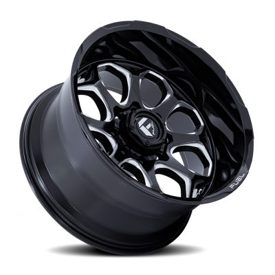 Aluminum Wheels 22X10 Scepter FC862 BE 5 On 127 Gloss Black Milled 71.5 Bore -18 Offset Fuel Off Road Wheels
