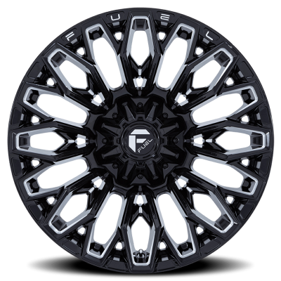 Aluminum Wheels 22X10 Strike FC865 BE 5 On 127/5 On 139.7 Gloss Black/Milled 87.1 Bore -18 Offset Fuel Off Road Wheels