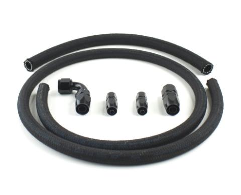 Hose Kit for PSC Remote Reservoir with Hydroboost Installation 2X #6 JIC RTN #10 JIC Feed Black Fittings PSC Performance Steering Components
