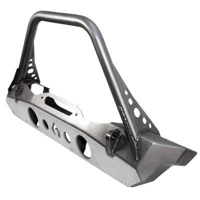 Bare Steel Nighthawk Mid-tube Stinger Front Bumper with Aluminum Skid for JK, JL, and JT - Bare Steel Artec Industries
