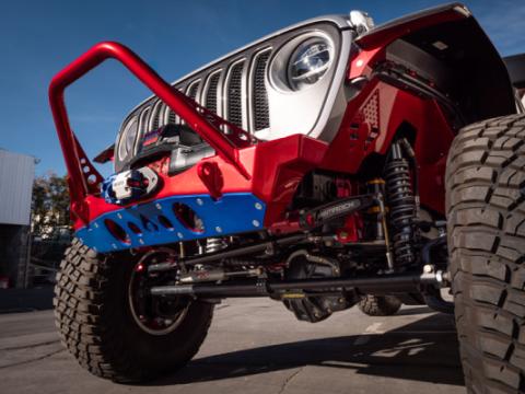 Bare Steel Nighthawk Mid-tube Stinger Front Bumper with Aluminum Skid for JK, JL, and JT - Bare Steel Artec Industries