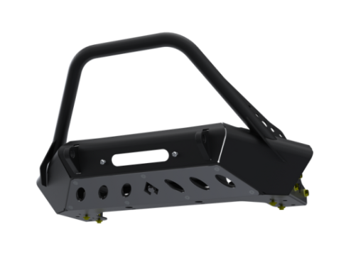 07-Up Jeep Wranger/Gladiator High Clearance Front Bumper With Hoop Powdercoat Black Steel