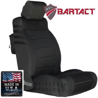 Jeep JK Seat Covers Front 11-12 Wrangler JK/JKU Tactical Series SRS Air Bag Compliant Black/Black Bartact