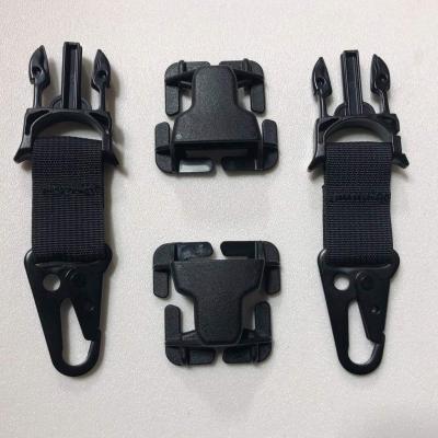 PALS/MOLLE Black Powdercoated Steel HK Hook w/ Every Which Way Quick Side Release Buckle Kit (Pair of 2) Bartact